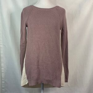 Loft Mauve and Cream Crew Neck Sweater